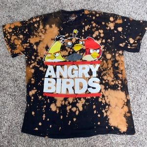 Angry birds vintage bleach look mens size L tshirt